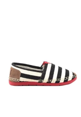 รองเท้าส้นแบนผ้าแคนวาส WX420 - Casual Stripes Canvas Flats Shoes