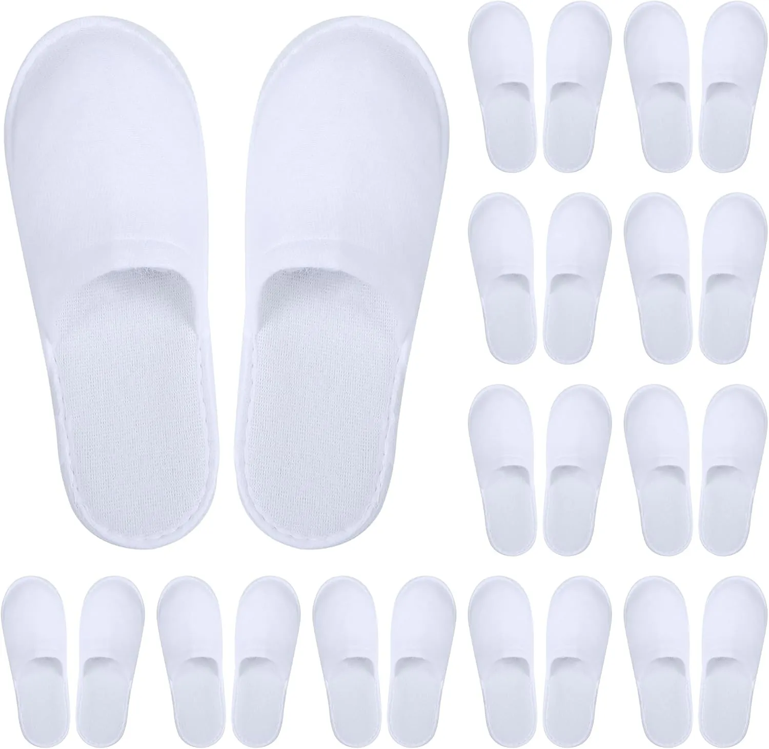 Aneco 12 Pairs Disposable Spa Slippers Fluffy Closed Toe Spa Slippers for Hotel, Home, Guest Use, Fits up to US Men Size 10 and Women Size 11