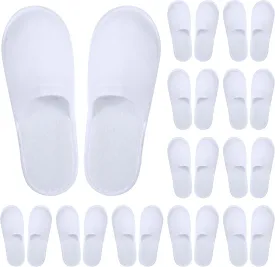 Aneco 12 Pairs Disposable Spa Slippers Fluffy Closed Toe Spa Slippers for Hotel, Home, Guest Use, Fits up to US Men Size 10 and Women Size 11