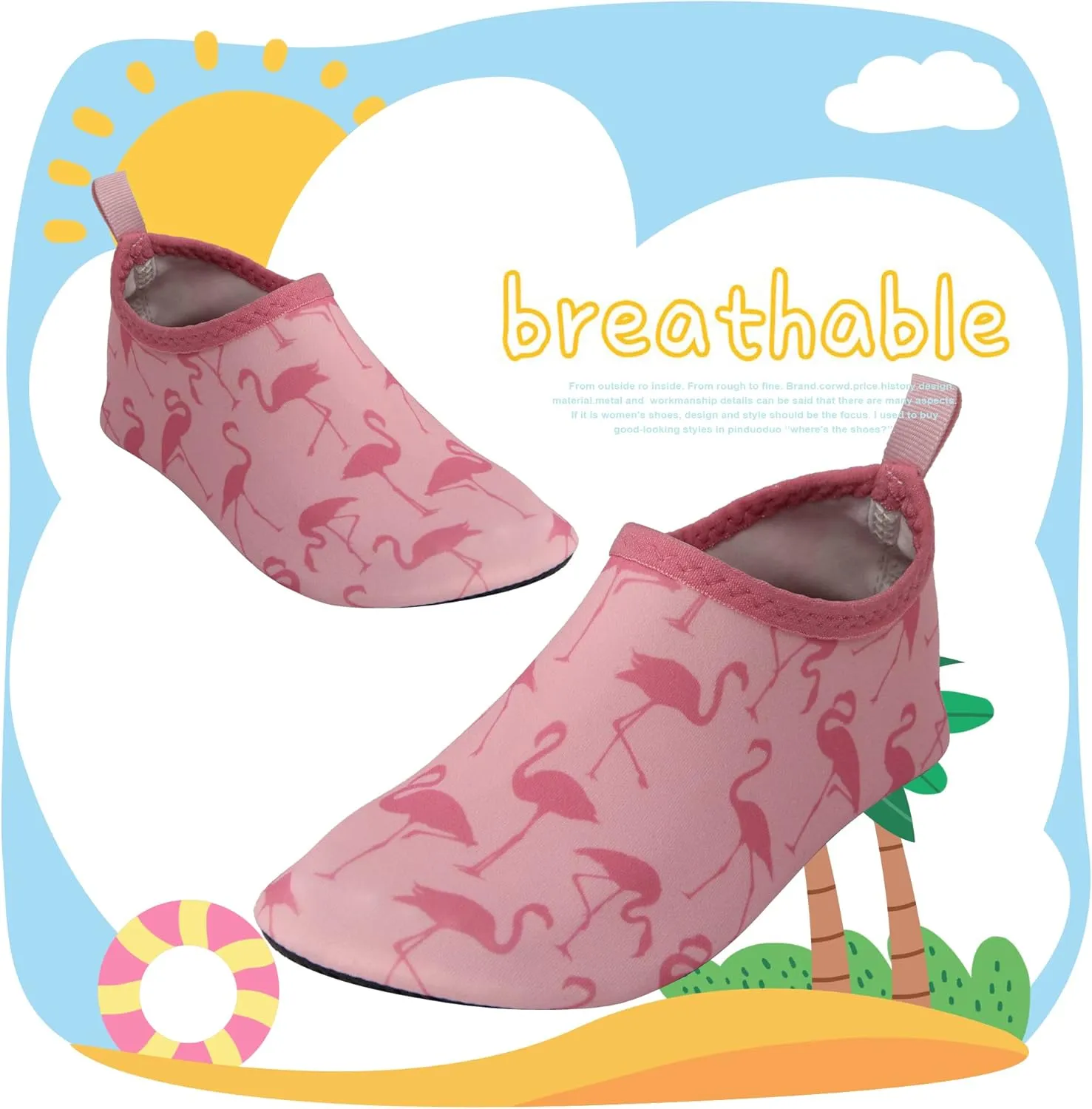 BomKinta Kids Water Shoes Boys Girls Barefoot Quick Dry Non-Slip Aqua Socks for Beach Swimming Pool
