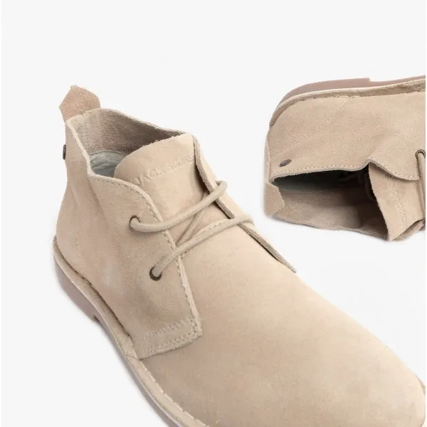 BRAVO Mens Suede Desert Boots Sand