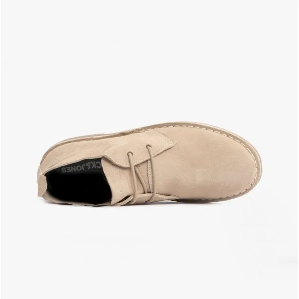 BRAVO Mens Suede Desert Boots Sand