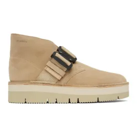 Clarks Originals Beige Suede Strap Desert Boots