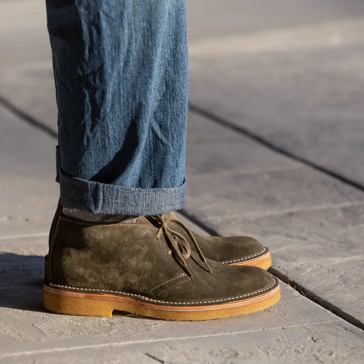 Desert Boots - Olive Suede