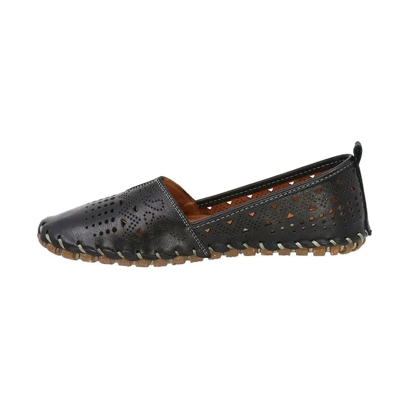 Everly Women's Luna 03 Slip Ons- Black