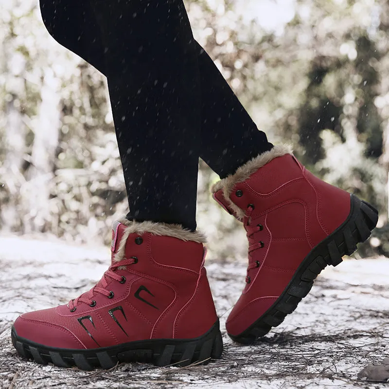 Fur Lined Waterproof Snow Boots Outdoor Winter Shoes