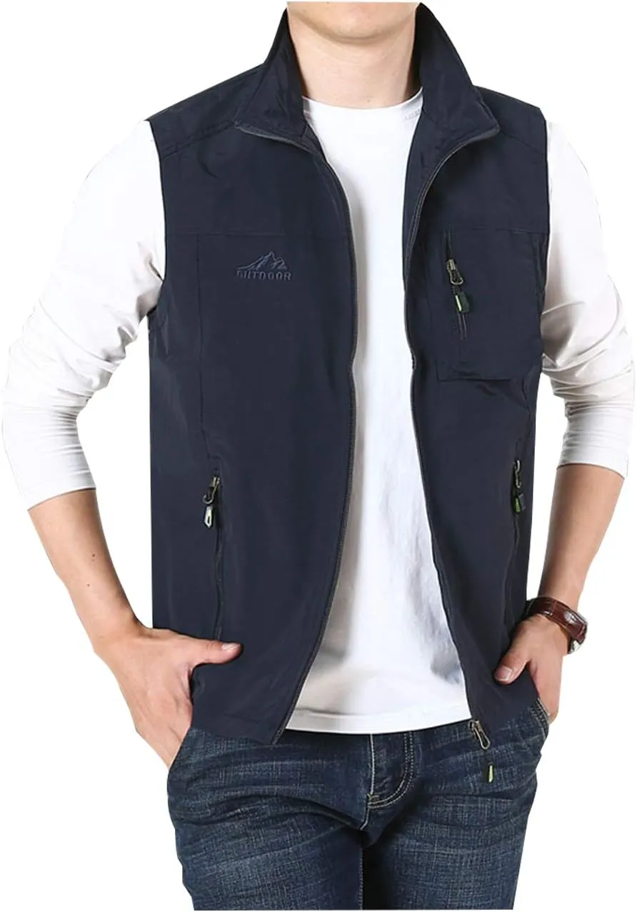Hixiaohe Men's Casual Lightweight Outdoor Vest Work Fish Photo Travel Vest
