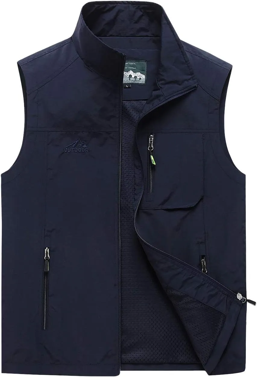 Hixiaohe Men's Casual Lightweight Outdoor Vest Work Fish Photo Travel Vest