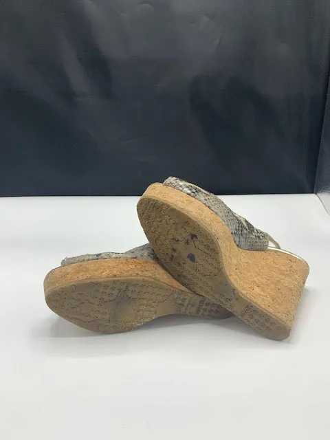 Jimmy Choo Python Praise Slingback Wedge Sandals