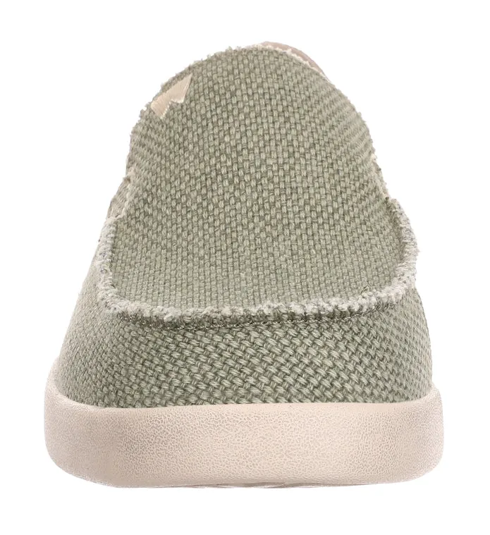 Kickback Mens Barbeach Slip On Woven Canvas Shoes - Khaki