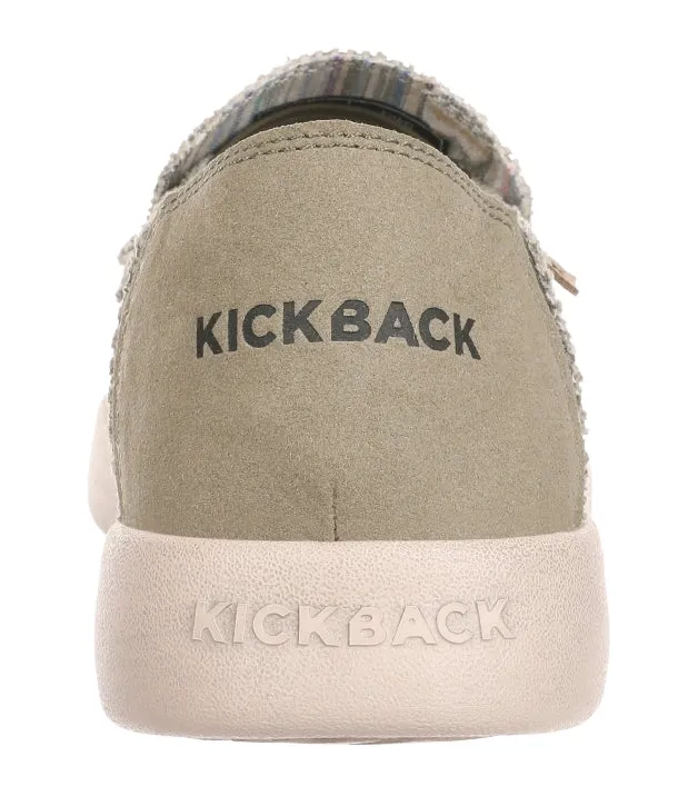 Kickback Mens Barbeach Slip On Woven Canvas Shoes - Khaki