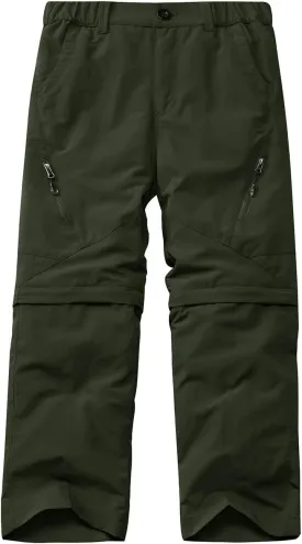 Kids' Cargo Pants, Boy's Casual Outdoor Quick Dry Waterproof Hiking Climbing Convertible Trousers