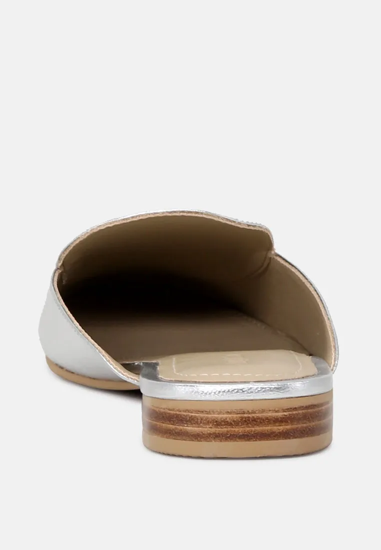 Marla Metallic Leather Mules