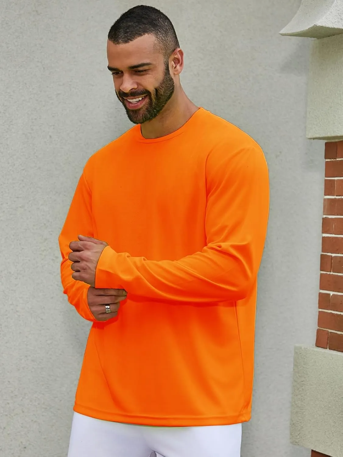 Men UPF 50  Sun Protection Hoodie Long Sleeve T Shirts Pack Quick Dry Shirt for Athletic Running Activewear Workout