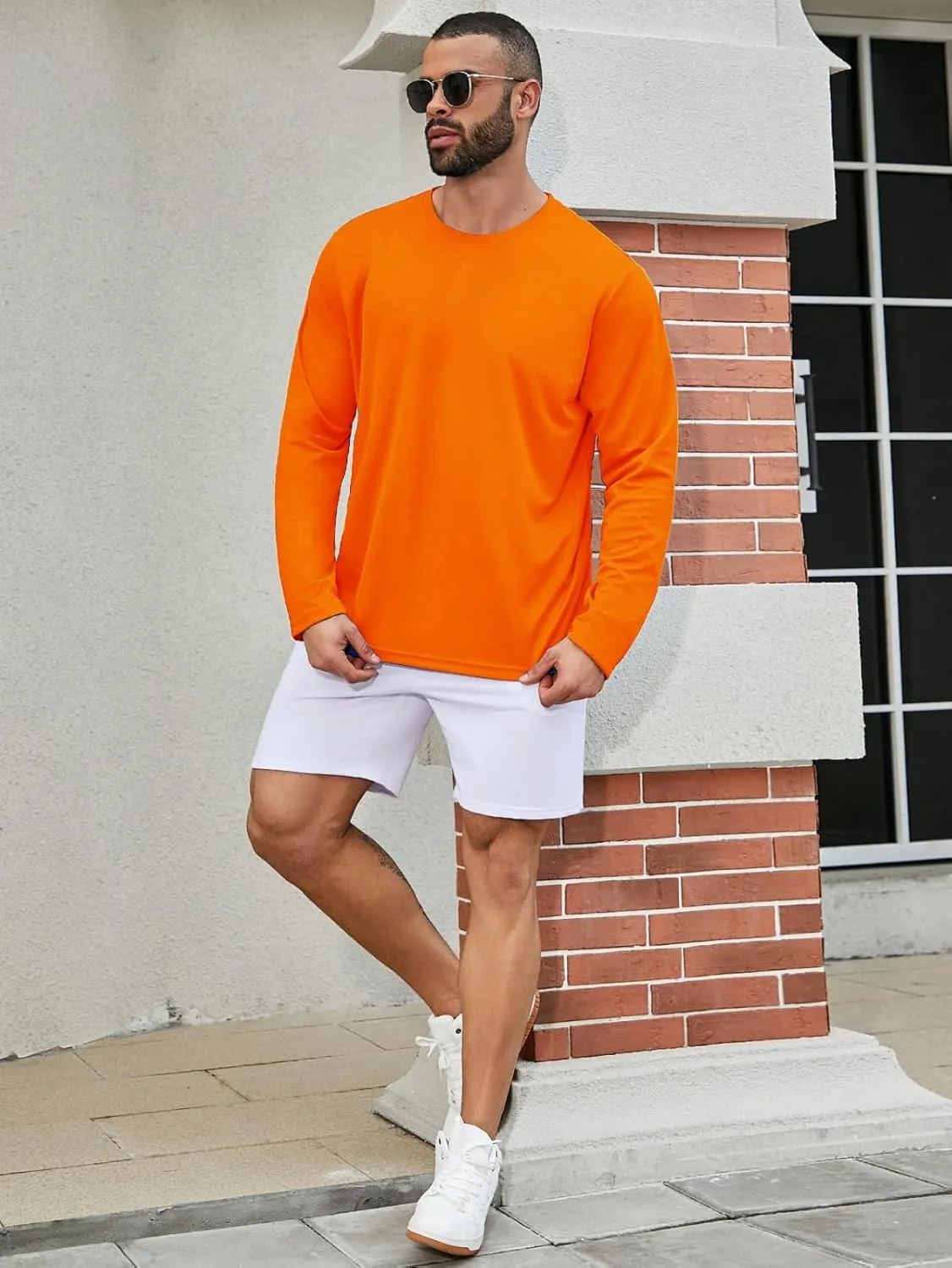 Men UPF 50  Sun Protection Hoodie Long Sleeve T Shirts Pack Quick Dry Shirt for Athletic Running Activewear Workout
