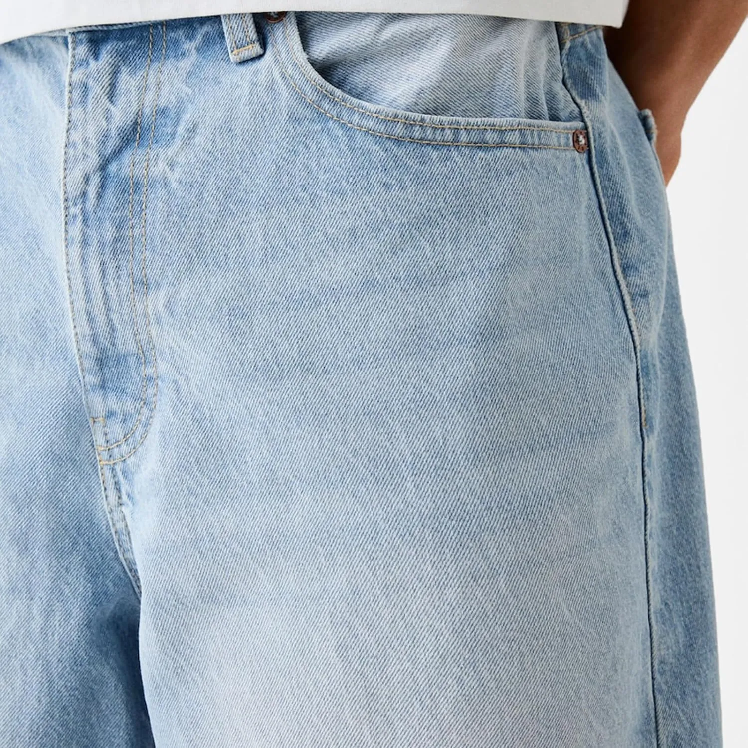 Mens Loose Denim Shorts Baggy Casual Wide Leg Mid Jean Jorts Zipper Hip Hop Shorts with Pockets Streetwear