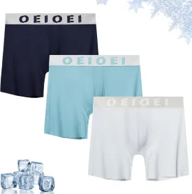 Men's Underwear Boxer Briefs Nylon Cool Quick Dry Underwear for Men 3 Pack