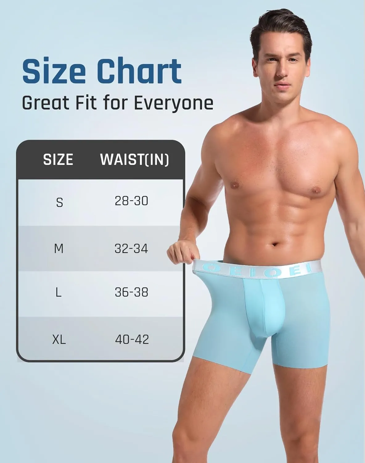 Men's Underwear Boxer Briefs Nylon Cool Quick Dry Underwear for Men 3 Pack