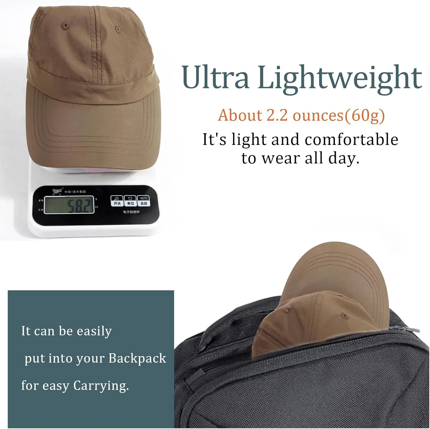 Mens Waterproof Baseball Cap Womens Rain Hat Foldable Outdoor Running Sun Fishing hat