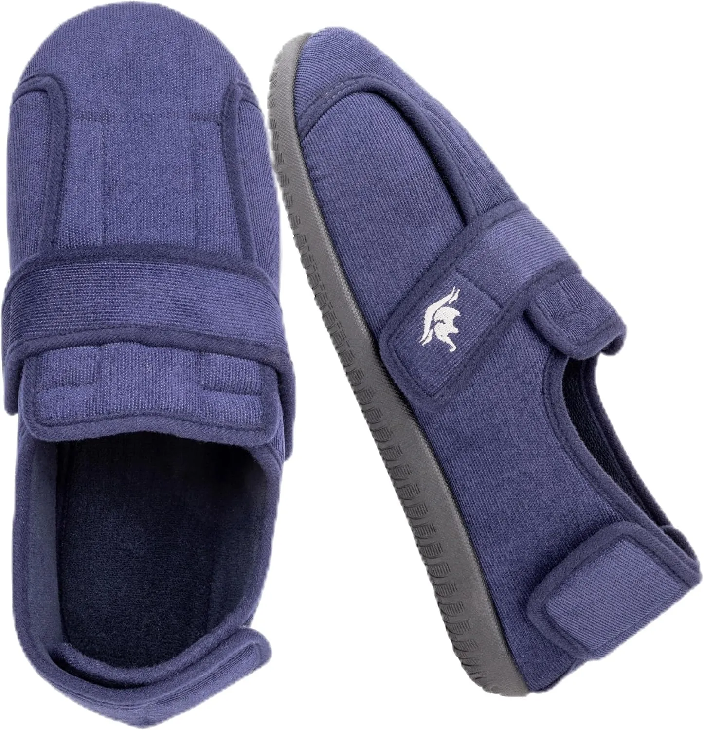 Men's Wide 80-D Memory Foam Diabetic Slippers with Adjustable Closures Breathable Washable Indoor/Outdoor House Shoe w/Anti Slip Sole