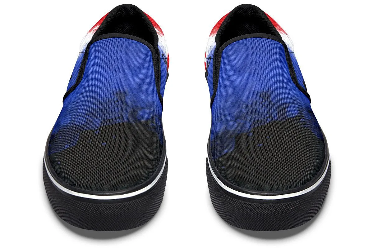 Navy Flag Slip-On Shoes