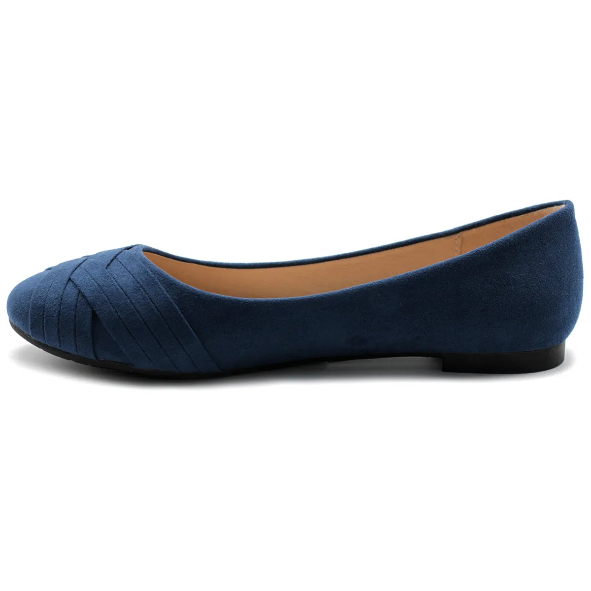 Ollio Women's Ballet Shoe Cute Casual Comfort Flat (Beige, Black, Royal Blue, Brown, Green, Navy)