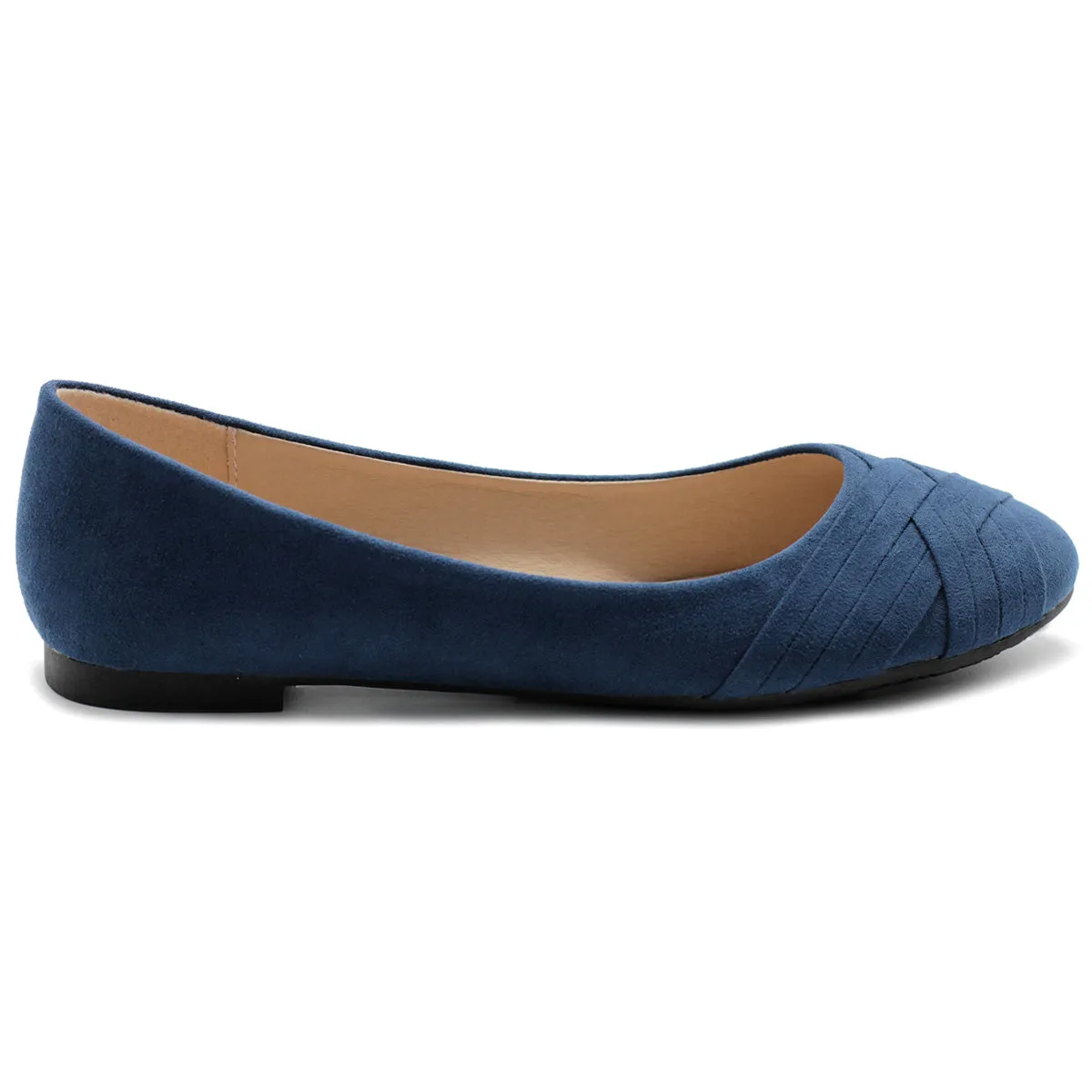Ollio Women's Ballet Shoe Cute Casual Comfort Flat (Beige, Black, Royal Blue, Brown, Green, Navy)