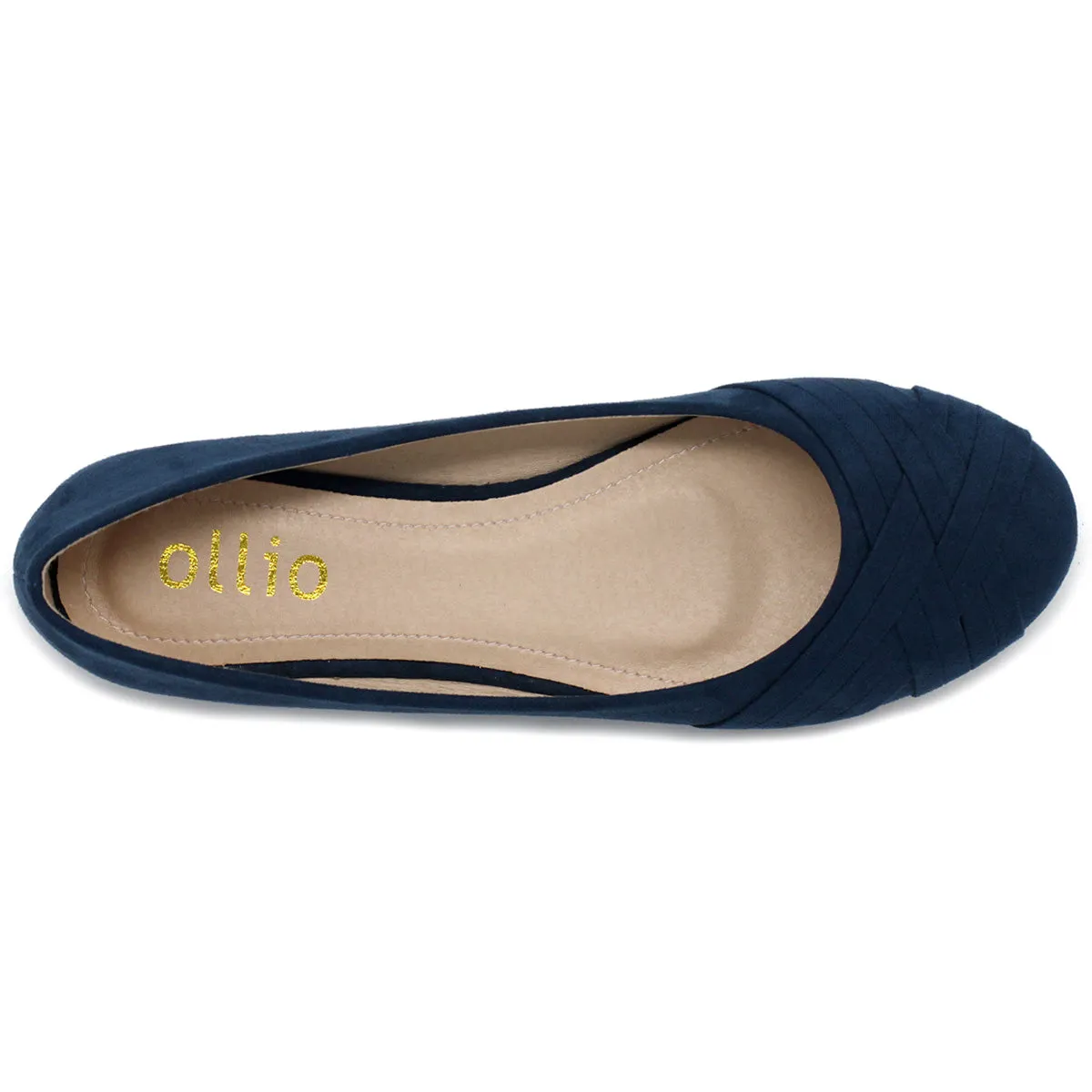 Ollio Women's Ballet Shoe Cute Casual Comfort Flat (Beige, Black, Royal Blue, Brown, Green, Navy)