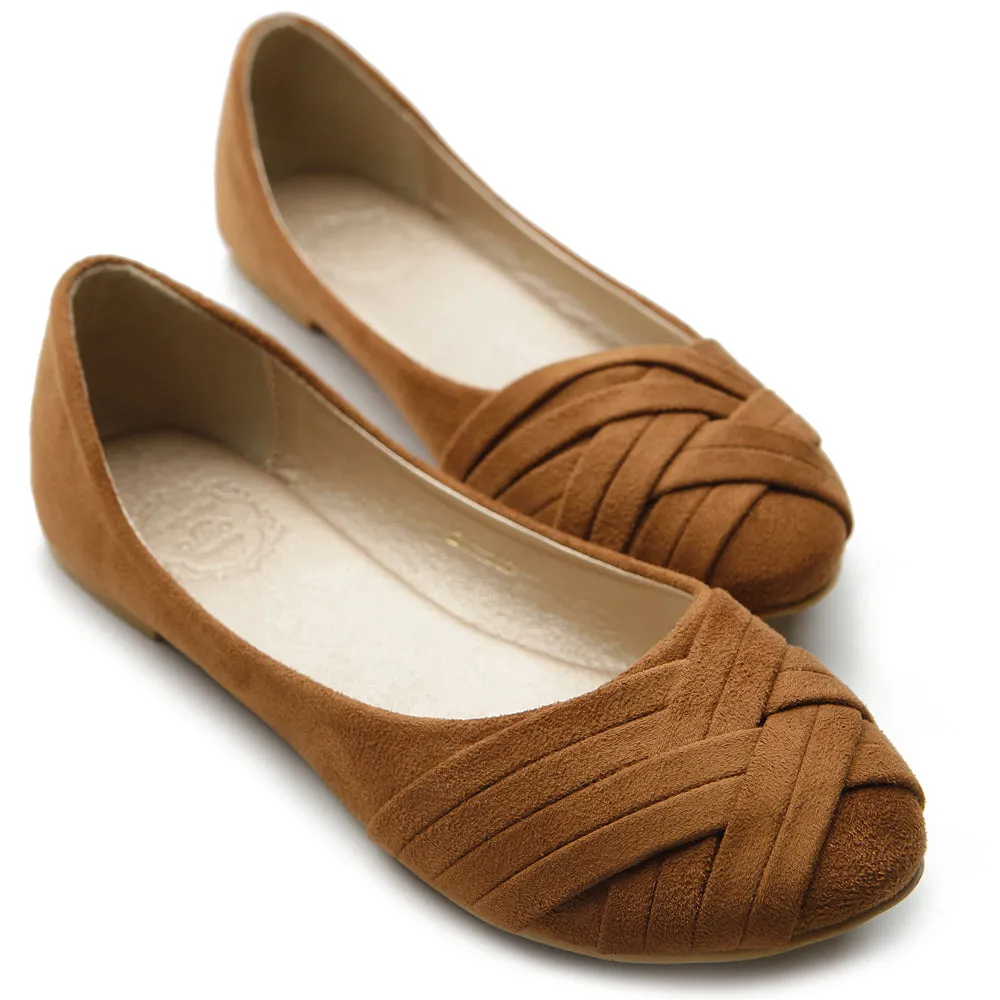 Ollio Women's Ballet Shoe Cute Casual Comfort Flat (Beige, Black, Royal Blue, Brown, Green, Navy)