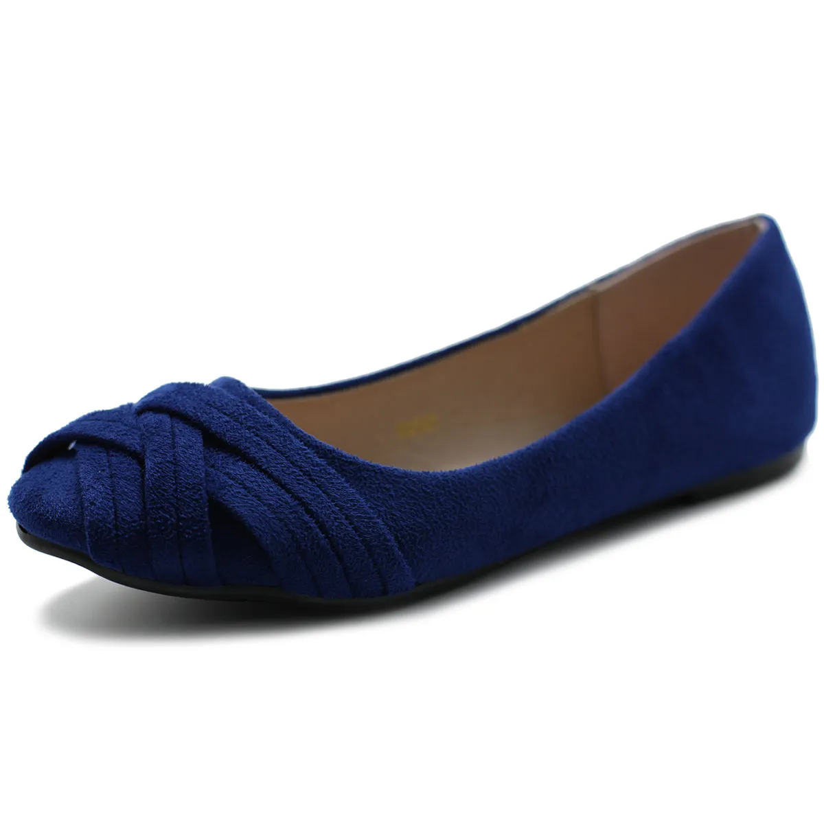 Ollio Women's Ballet Shoe Cute Casual Comfort Flat (Beige, Black, Royal Blue, Brown, Green, Navy)