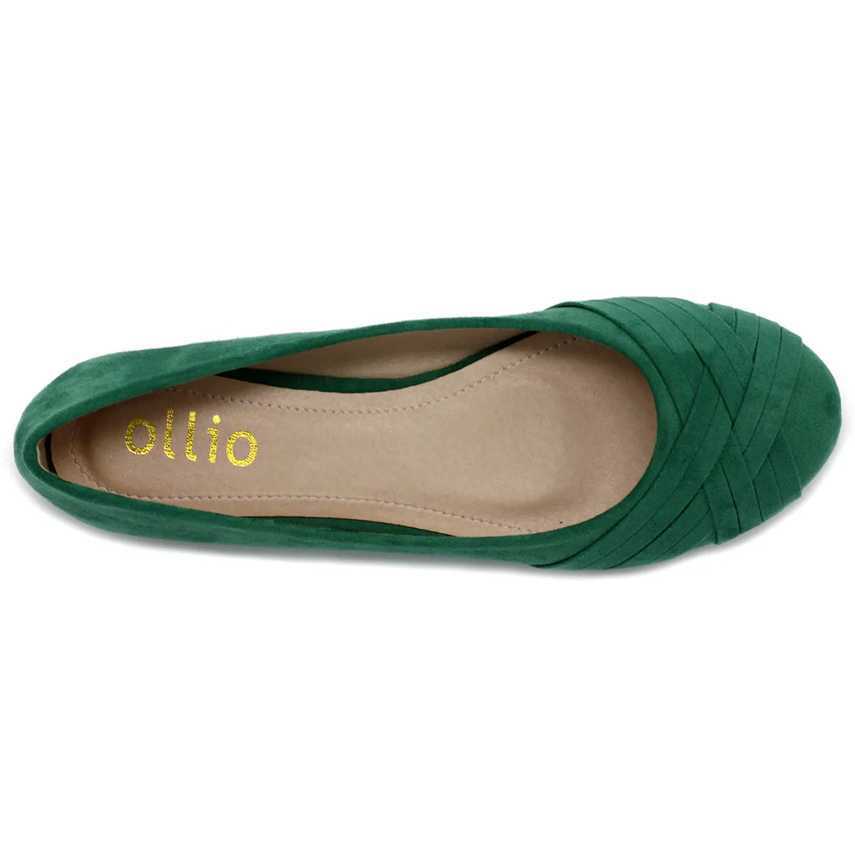 Ollio Women's Ballet Shoe Cute Casual Comfort Flat (Beige, Black, Royal Blue, Brown, Green, Navy)