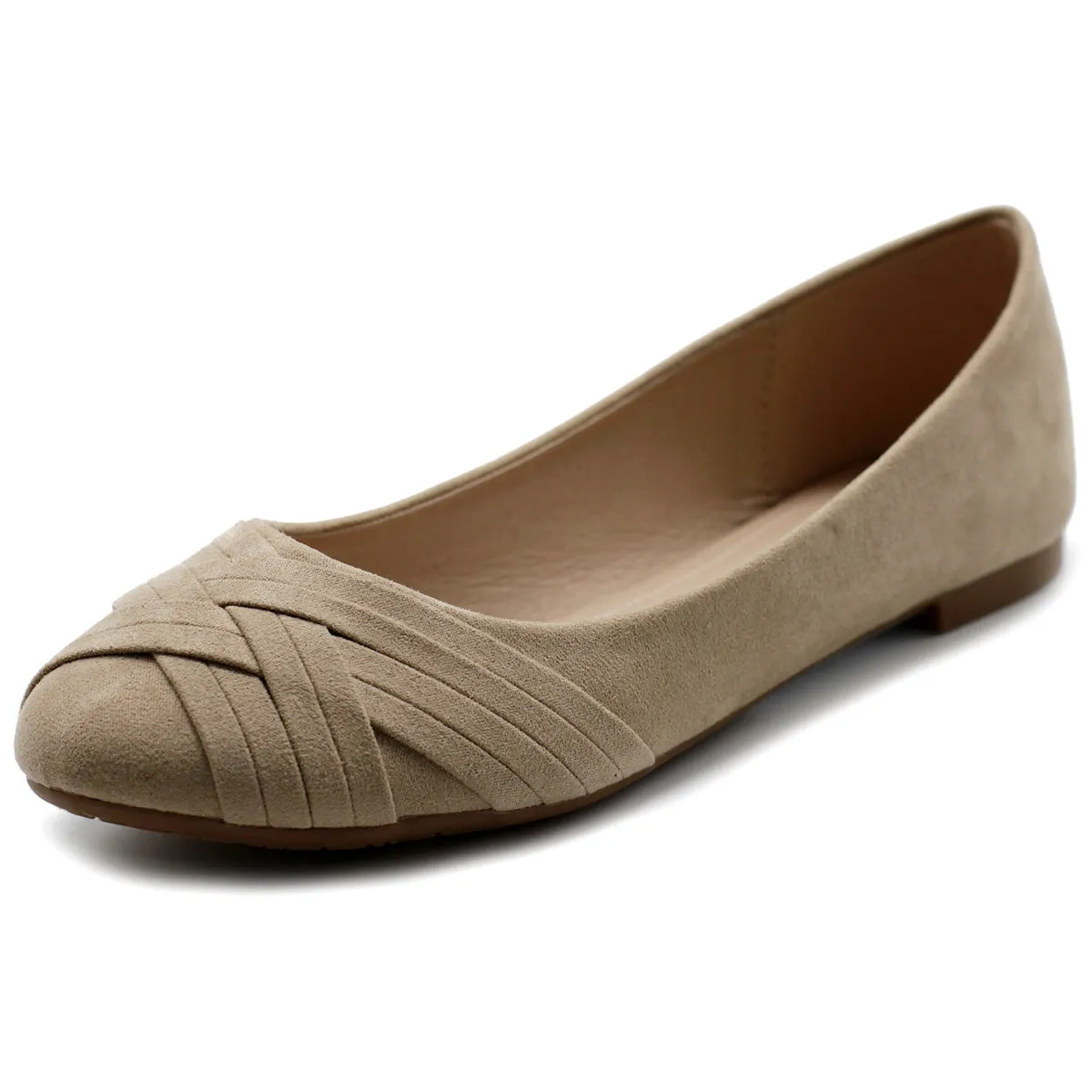 Ollio Women's Ballet Shoe Cute Casual Comfort Flat (Beige, Black, Royal Blue, Brown, Green, Navy)