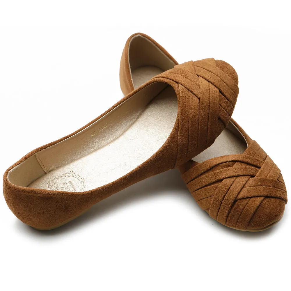 Ollio Women's Ballet Shoe Cute Casual Comfort Flat (Beige, Black, Royal Blue, Brown, Green, Navy)