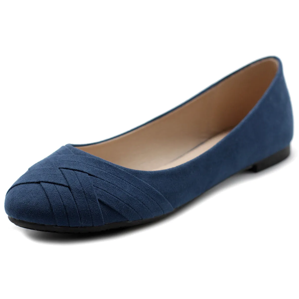 Ollio Women's Ballet Shoe Cute Casual Comfort Flat (Beige, Black, Royal Blue, Brown, Green, Navy)