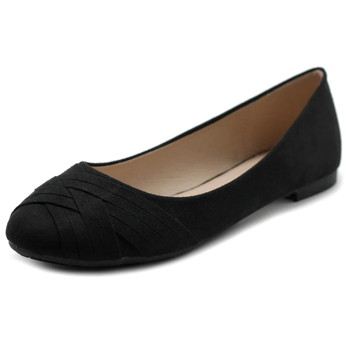 Ollio Women's Ballet Shoe Cute Casual Comfort Flat (Beige, Black, Royal Blue, Brown, Green, Navy)