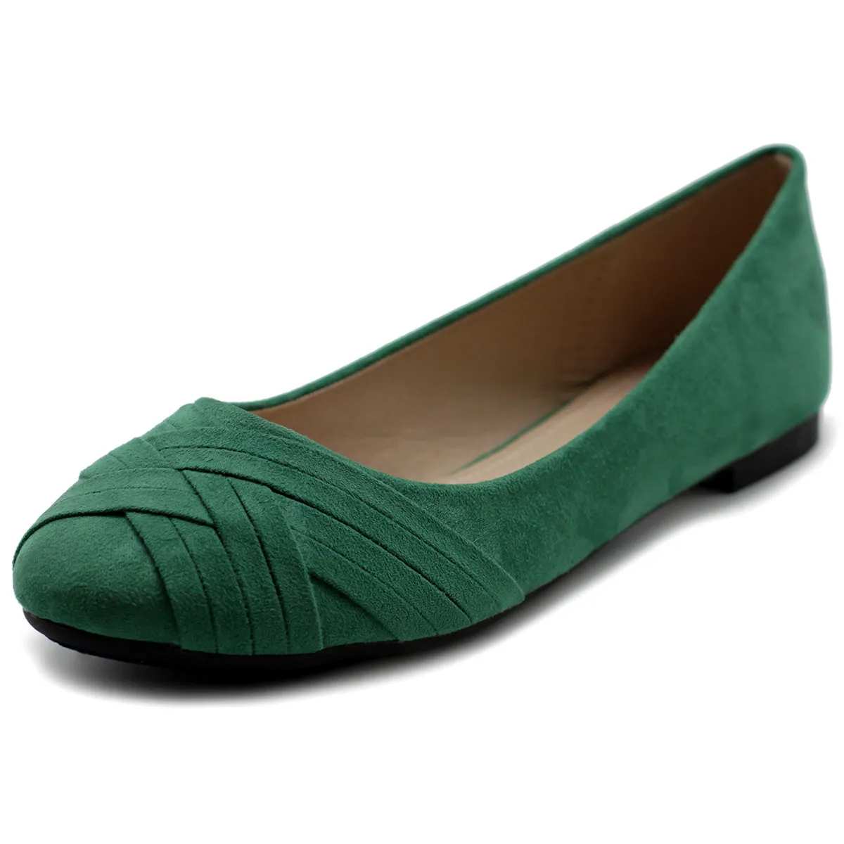 Ollio Women's Ballet Shoe Cute Casual Comfort Flat (Beige, Black, Royal Blue, Brown, Green, Navy)