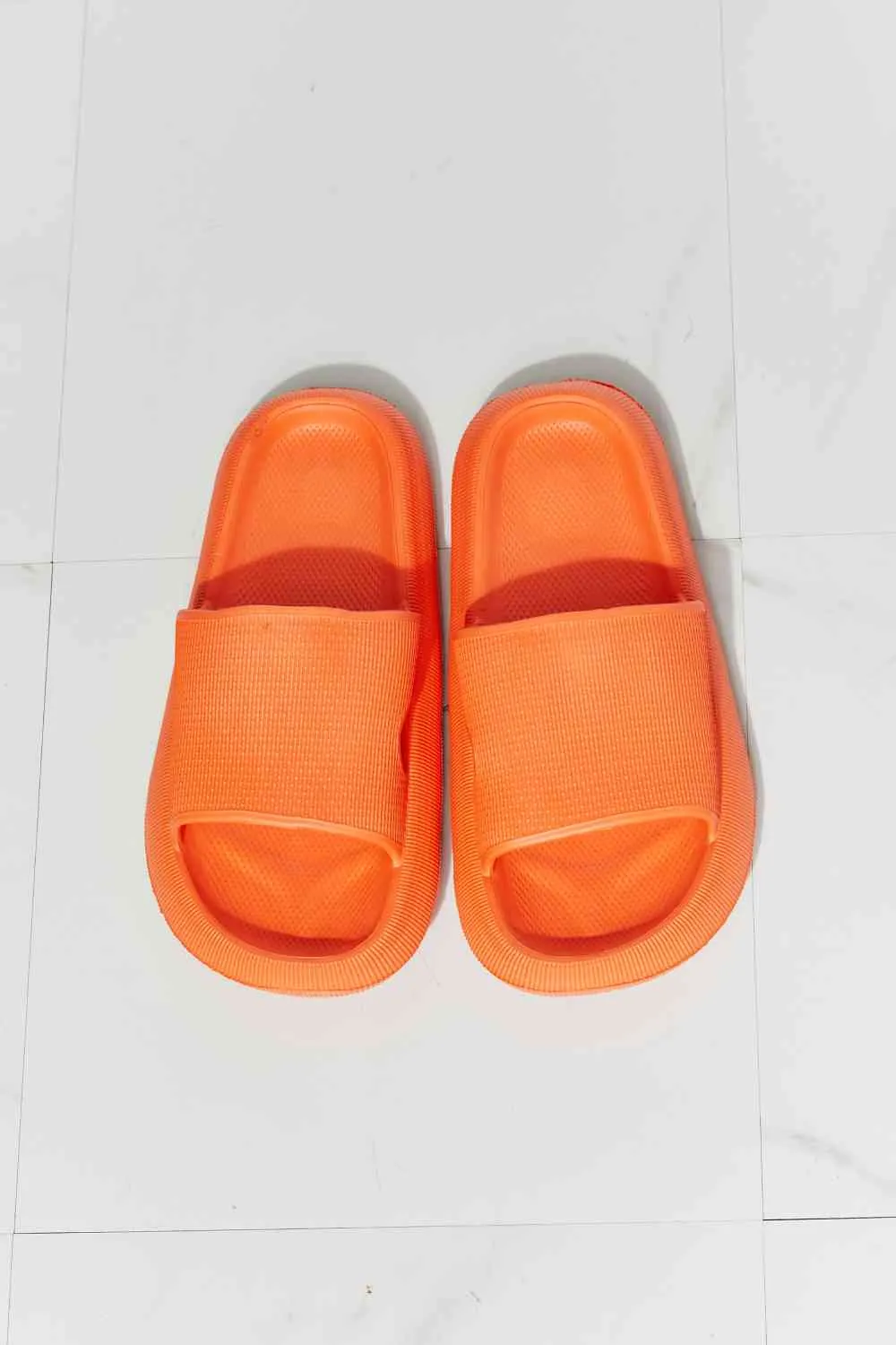 Orange Open Toe Slides