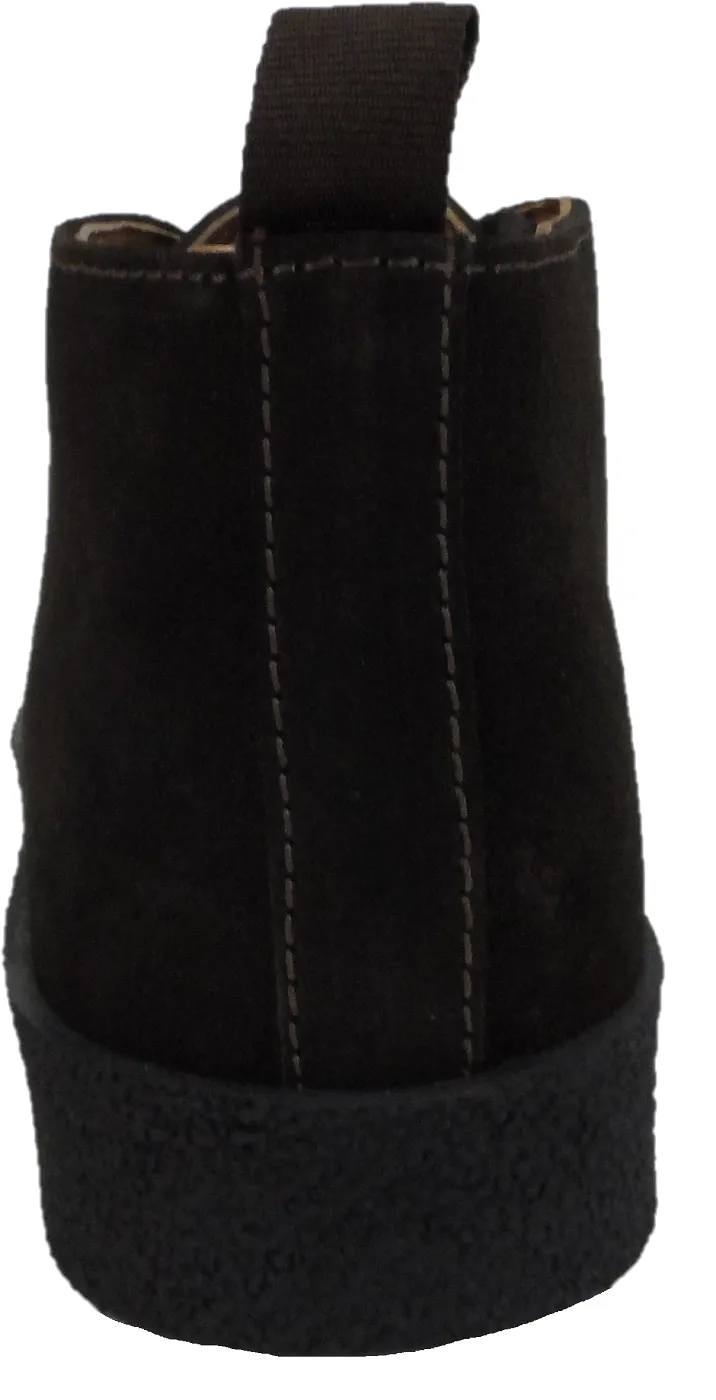 Roamers Mens Real Suede Dark Brown Retro McQueen Desert Boots