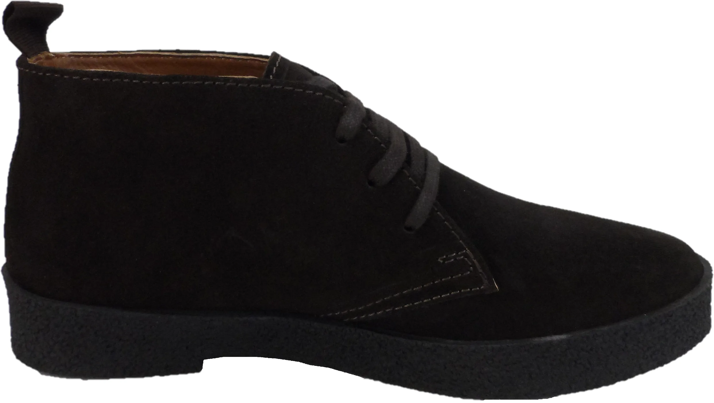 Roamers Mens Real Suede Dark Brown Retro McQueen Desert Boots