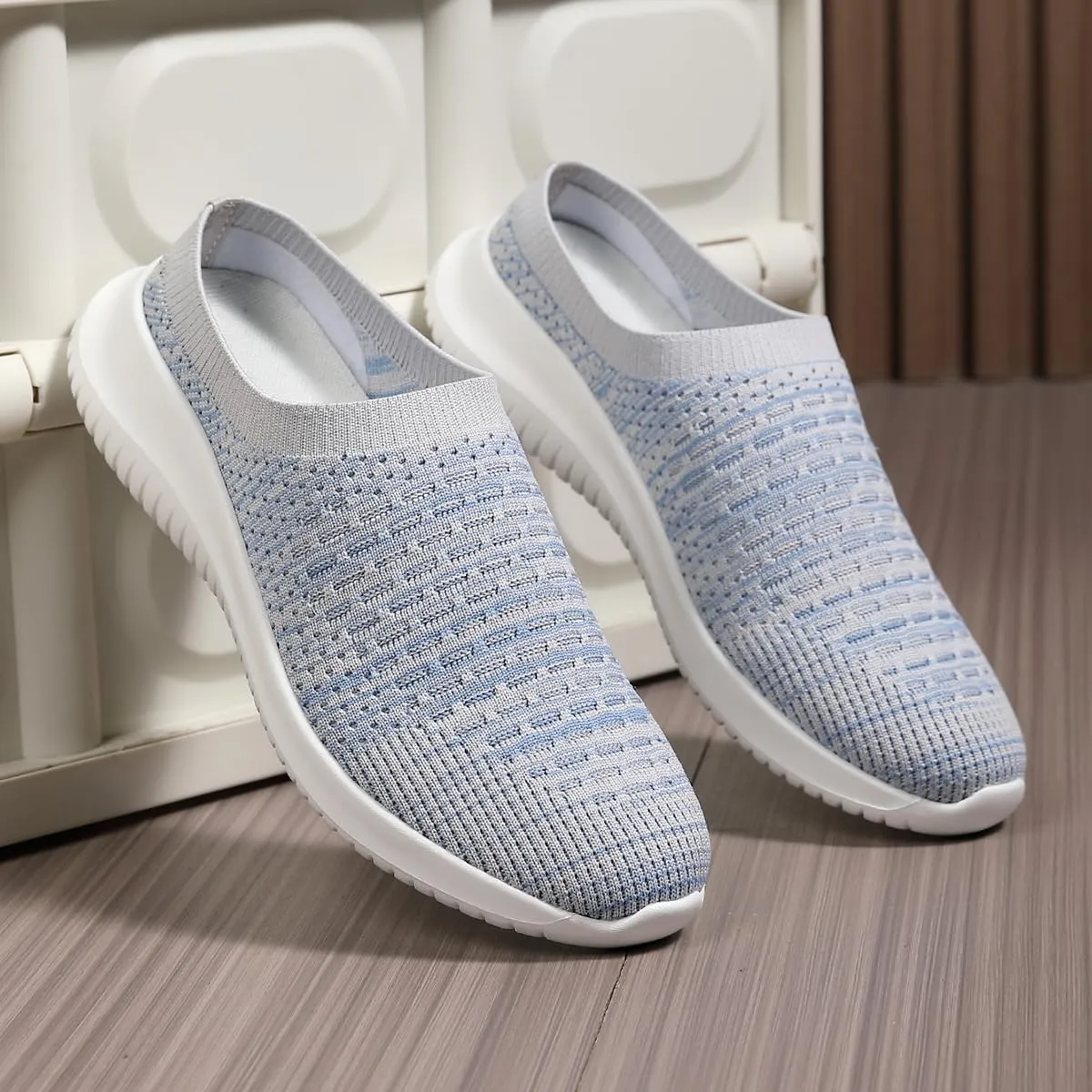Slip on Sneakers for Women Go Walk Shoes Sock Athletic Sock Athletic Elastic Knit Flats Lightweight Breathable Comfortable Walking Shoes