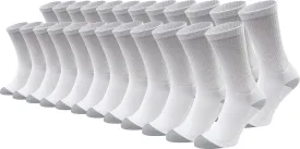 Winterlace 24 Pairs Cotton Crew Socks, Mens Womens Bulk Casual Sports Sock